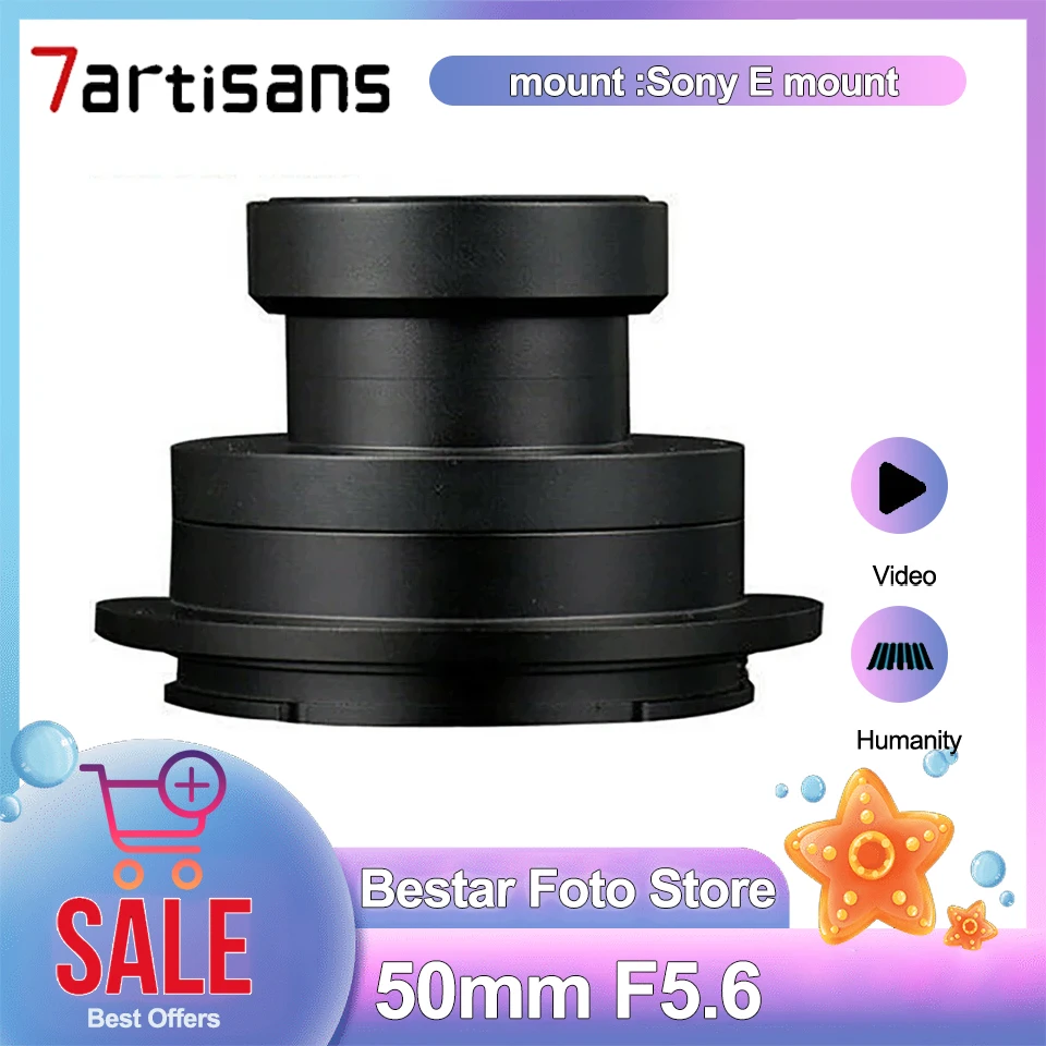 

7artisans 50mm F5.6 APS-C Drone Aerial Lens 3D Mapping Camera Lens for Sony A7 A6000 A7R