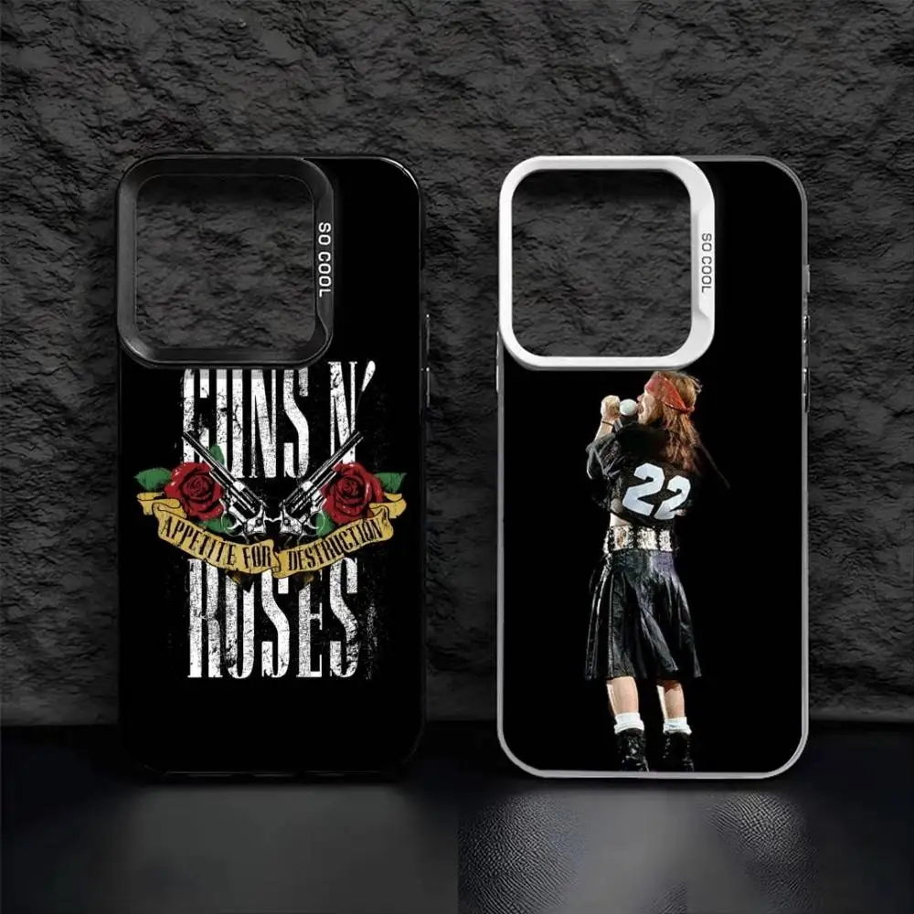 

G-Guns N A-Axl Rose Roses Phone Case For iPhone17, 16,15,14,13,12 Pro Max Black Candy Matte Shockproof Cover