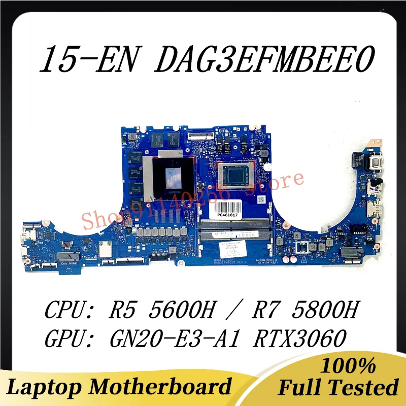 

M39503-601 Mainboard For HP 15-EN DAG3EFMBEE0 Laptop Motherboard With R5 5600H / R7 5800H CPU GN20-E3-A1 RTX3060 100%Full Tested