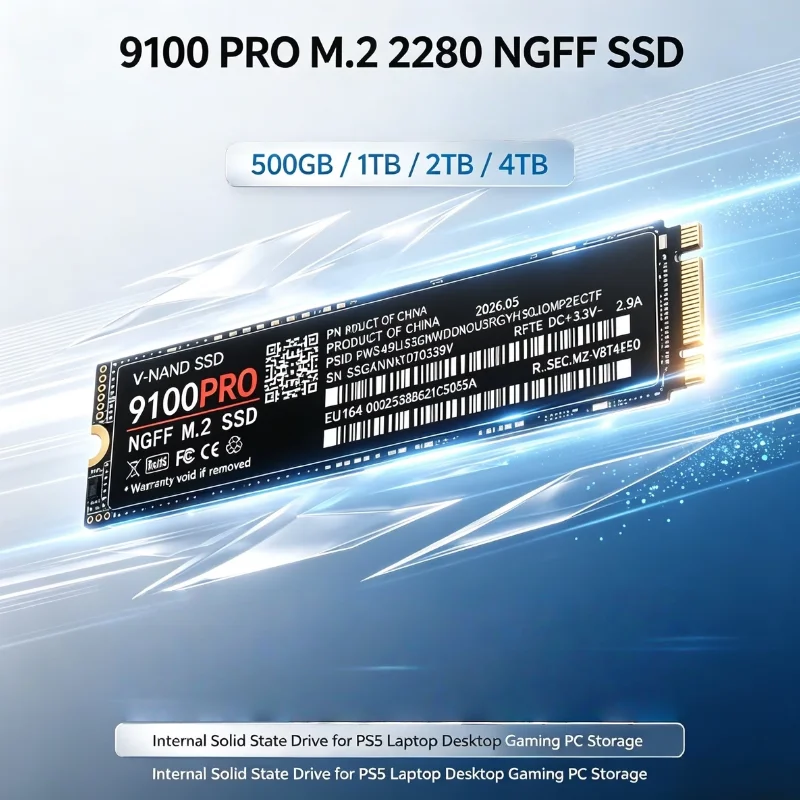 9100 PRO M.2 2280 NGFF PCIe 3.0 SSD  Internal Solid State Drive 500GB-4TB For  Laptop Desktop Gaming PC Storage