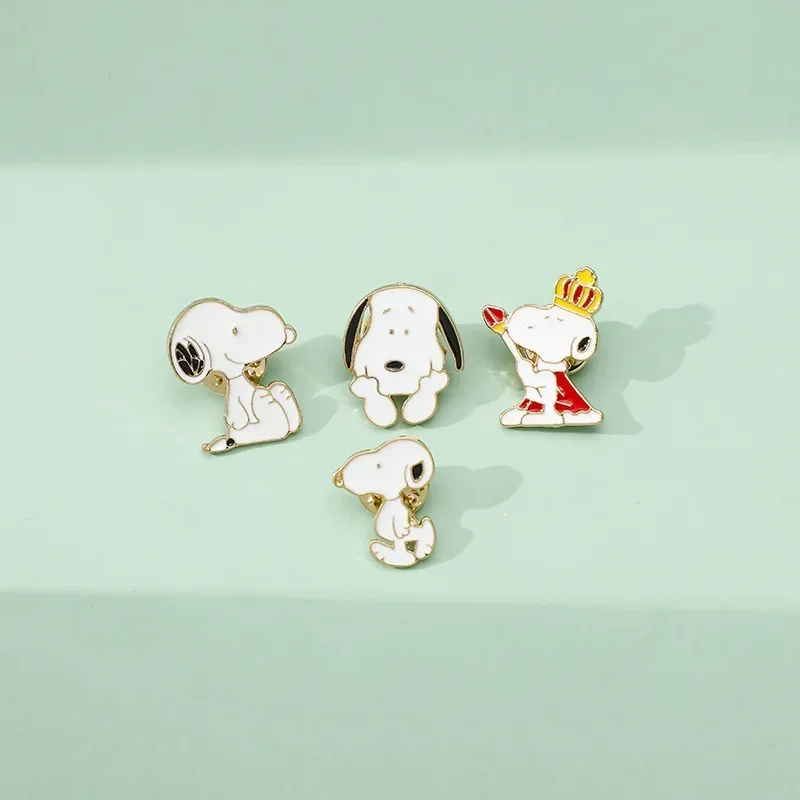 Cute Anime Snoopy Drop Oil Brooch Cute Cartoon Badges for Student Backpacks Decorated Creative Male and Female Pins Decorated