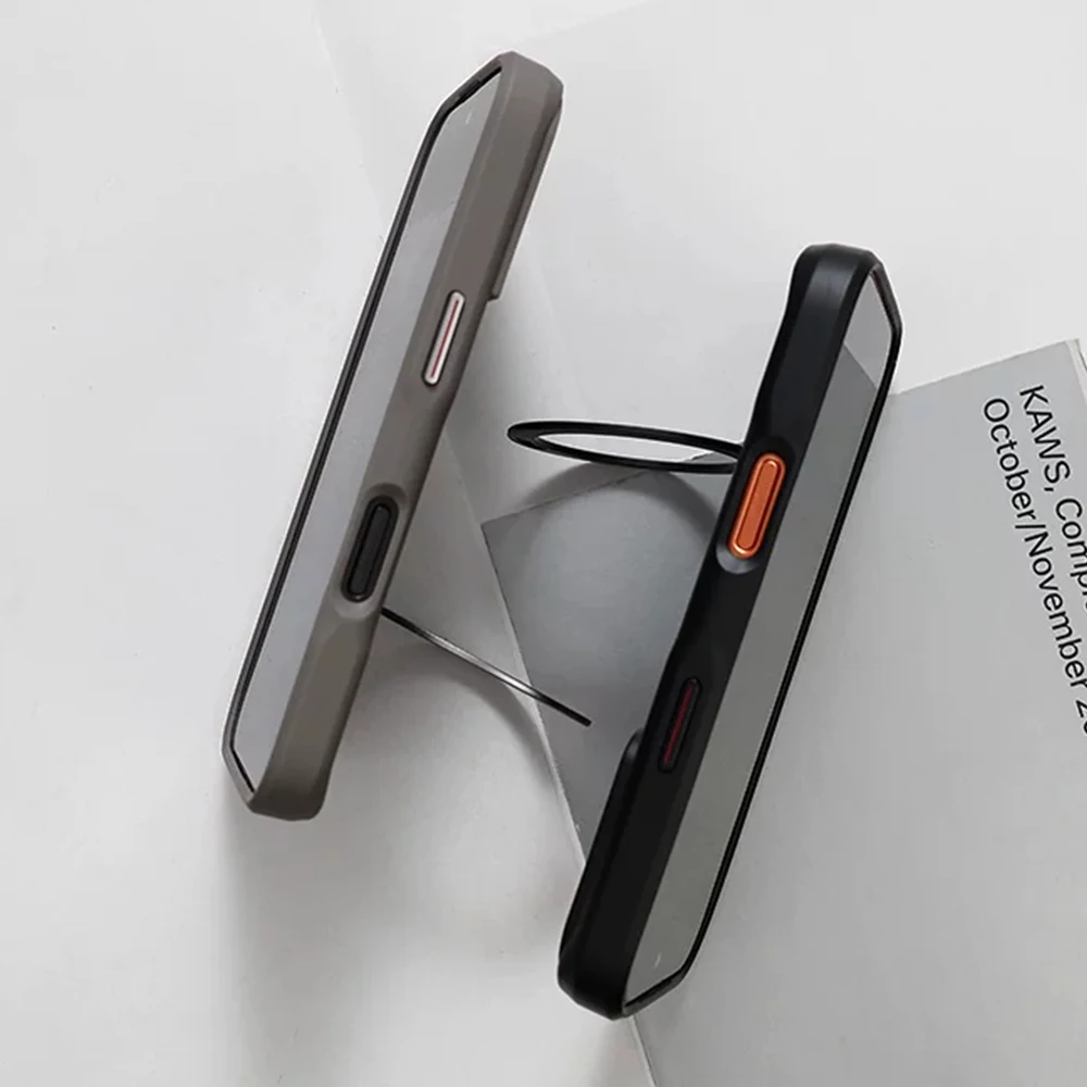 Metalowy uchwyt w kolorze ciemnej wiśni, obudowa na telefon z włókna węglowego i magnesem, kompatybilna z iPhone 18, 17, 16, 15, 14, 13 Pro Max, umożliwiająca ładowanie MagSafe, twarda obudowa. — zdjęcie produktu 5