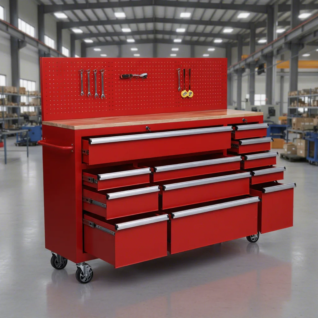 

12-drawer Mobile Tool Cabinet Durable Casters Professional Garage Storage Environmentally Friendly Powder Coating Tool Chest