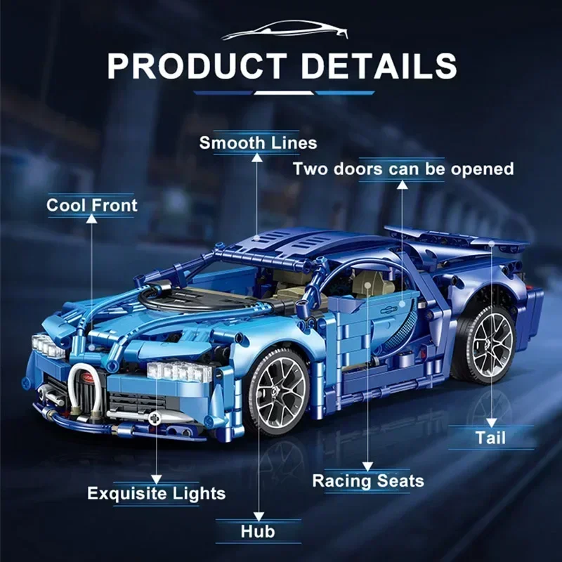 テクニカルエキスパート 1352 個有名なレーシングカーモデルビルディングブロック市タイヤ少年ギフトスピード車両スーパーカー MOC レンガ