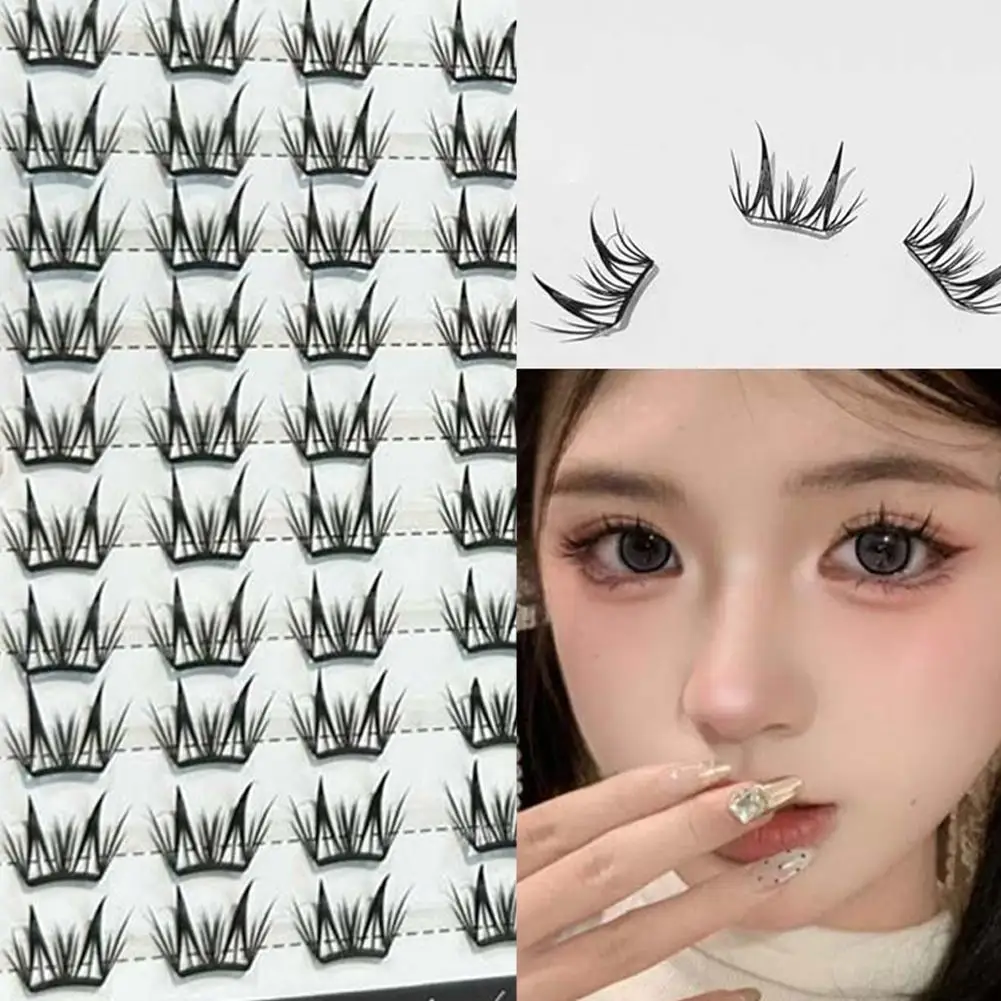 Glue-free Segmented Natural False Eyelashes Thick and Curled Lash 3D Cluster Lashes DIY Makeup Tools NO Glue Eyelash Extensions