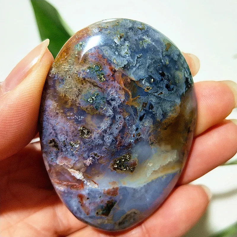 Natural Stone Beautiful OceanJasper Palm Stone Meditation Energy Witchcra Yoga Exercise Stone Feng Shui Crystal Room Decoration