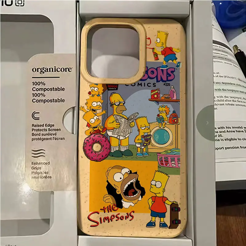 Niche The Simpsons Dropproof Phone Case Cartoon Creative dla iPhone 15 14 13 12 Pro Plus Max 15 14 Wstrząsoodporne etui ochronne