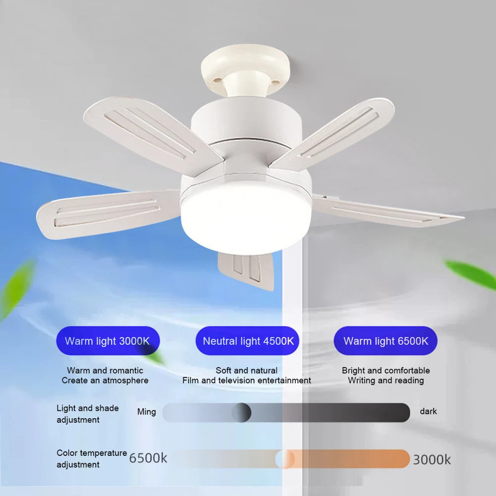 

Подвесной вентилятор 2 в 1, светодиодный фонарь, розетка E27, электрический беспроводной вентилятор, универсальный затемняющий вентилятор для столовой, спальни, гостиной