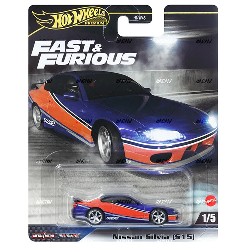 Hot Wheels Cars Fast & Furious Nissan Silvia [S15] Toyota Soarer 1/64 Metal Die-cast Model Collection Toy Vehicles HNW46