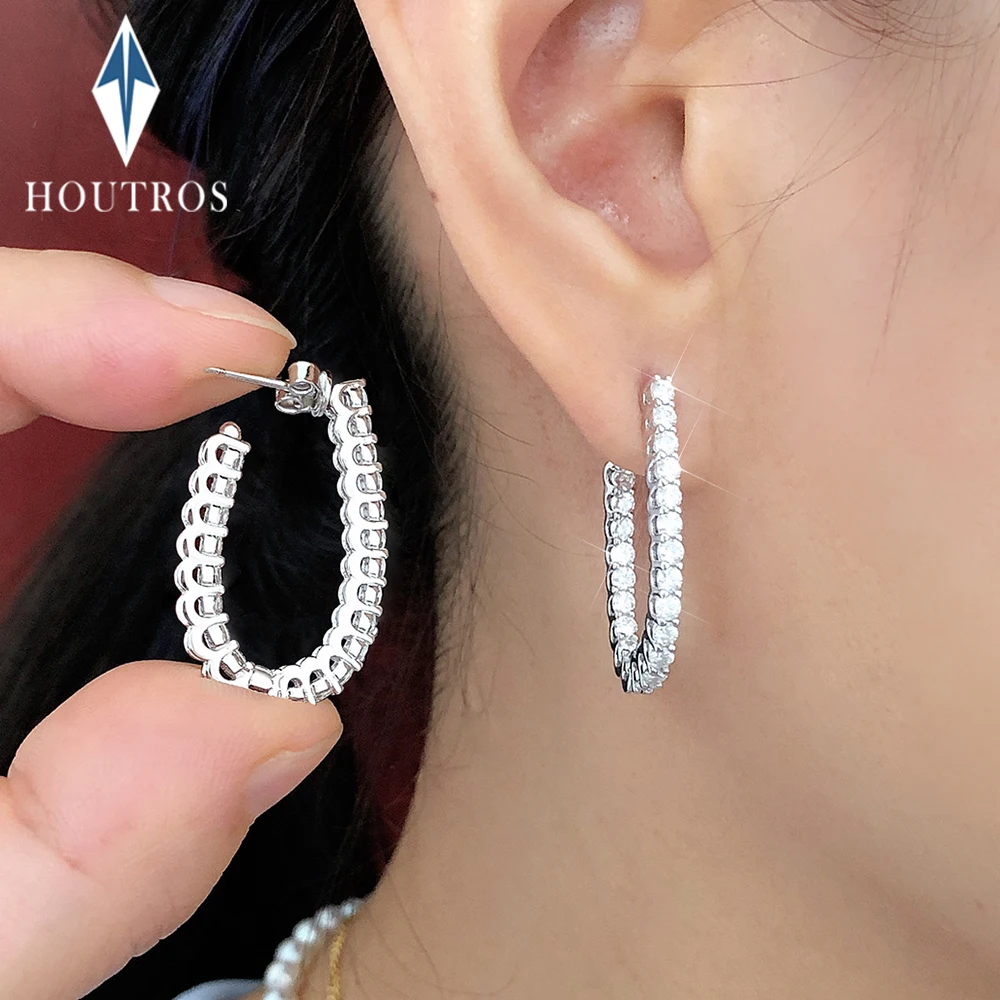 

Серьги-кольца из муассанита 2,2 мм для женщин, сертифицированные серьги из стерлингового серебра 925 пробы со сверкающими бриллиантами, ювелирные изделия, подарок на годовщину