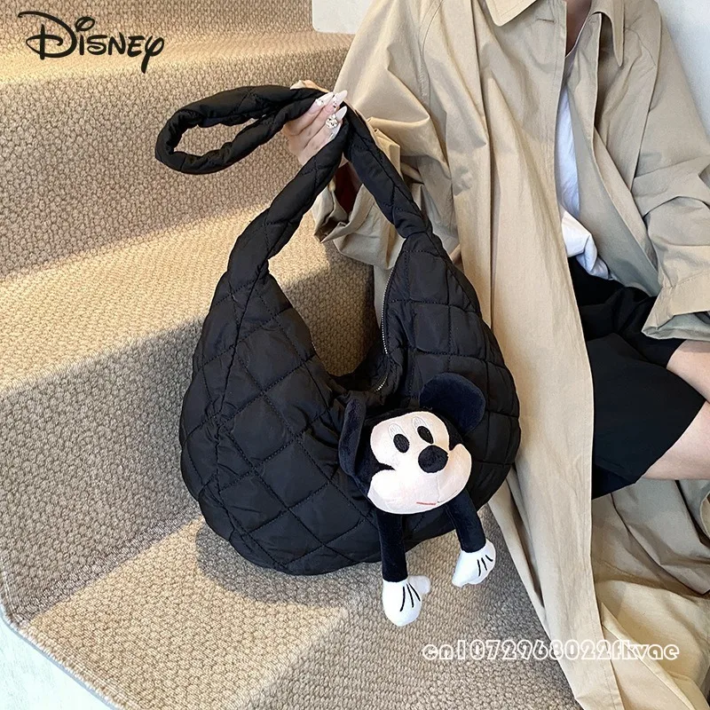 Disney Mickey 2024 New Women's Doll Bag Fashion High Quality Women's Shoulder Bag Cartoon Large Capacity Women's Commuter Bag