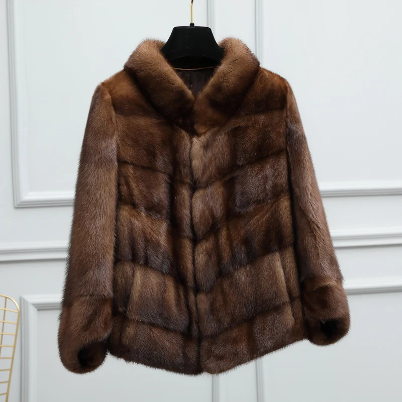 

short coat Mink whole fur fur coat outer coat 2023 women's clothing outerwear jacket coats winter new stand collar winter coat