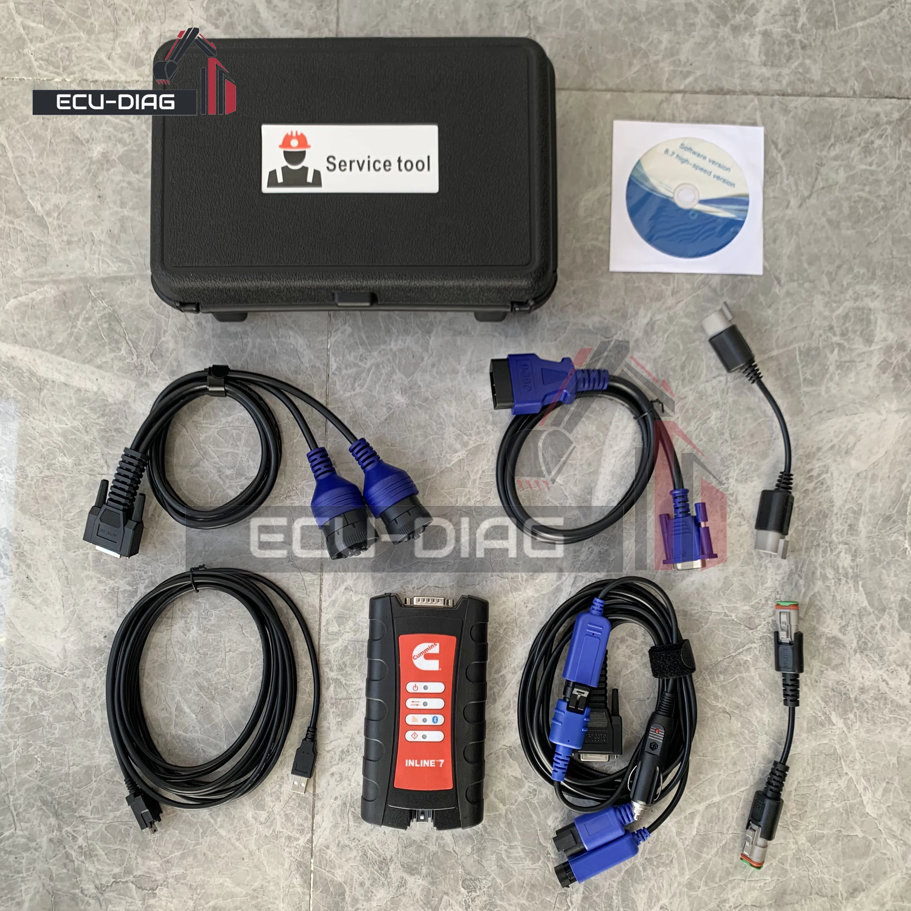 Inline 7 Data Link Adapter kit WIFI Insite 9.0 Software  for Cummins 5572620 5299899 Engine Service Truck  Diagnostic Tool