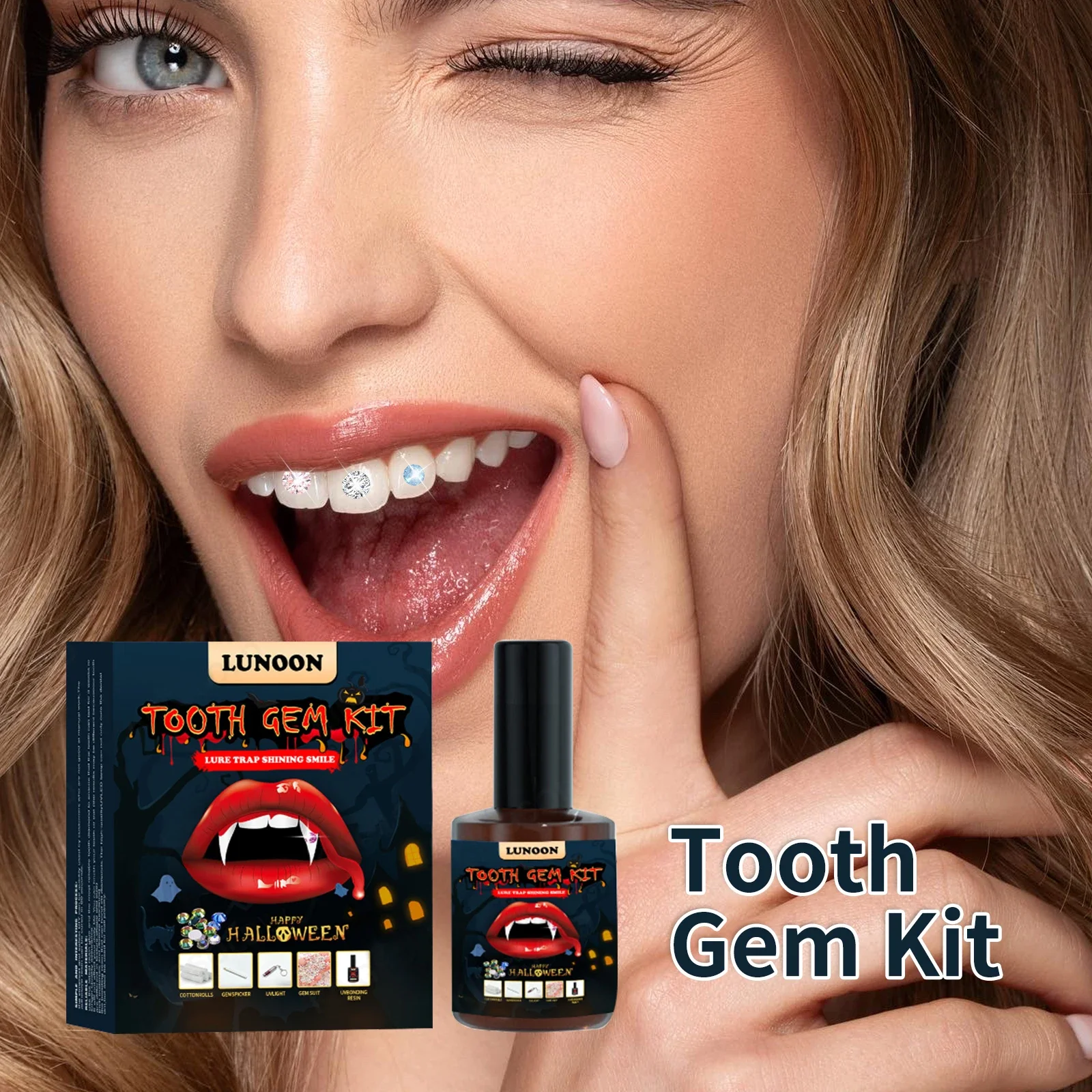 คริสตัลตกแต่งฟัน แฟชั่นเพชรประดับฟัน เครื่องประดับฟันรูปผีเสื้อระยิบระยับ