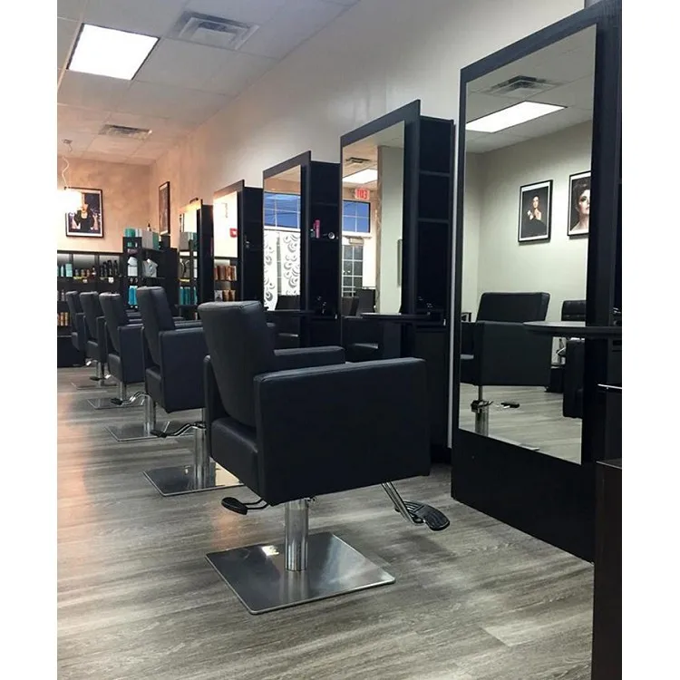 Hoge kwaliteit salonspiegels Lichte dubbelzijdige salonspiegels Kapsalon spiegelstation Servicebureau te koop