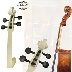 4/4 DIY Unfinished Maple wood Cello head Neck Polished ebony Fingerboard+Pegs, Cello parts accessories