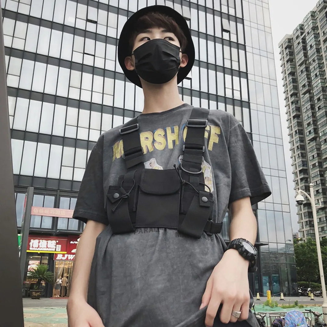 ABSQ-วิทยุ Walkie Talkie 3 กระเป๋า Chest Pack กระเป๋าพร้อมซิปสําหรับ Motorola Baofeng Kenwood ด้านหน้า Pack กระเป๋าเสื้อกั๊กพกพา