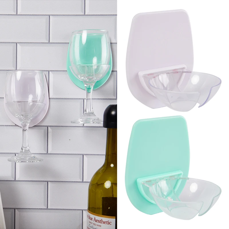 Portable Wine Glass Holder For Bath Shower Sticky For Wine Beer Drink Wine Accessories 1 Piece Портативный Держатель Для Бокалов