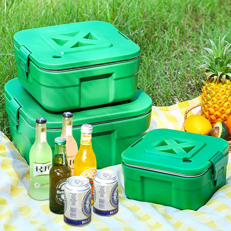 

Hot Selling Thermos Bucket Insulated Portable Cooler Box Stainless Steel Keep Fresh Bucket Set With Lock