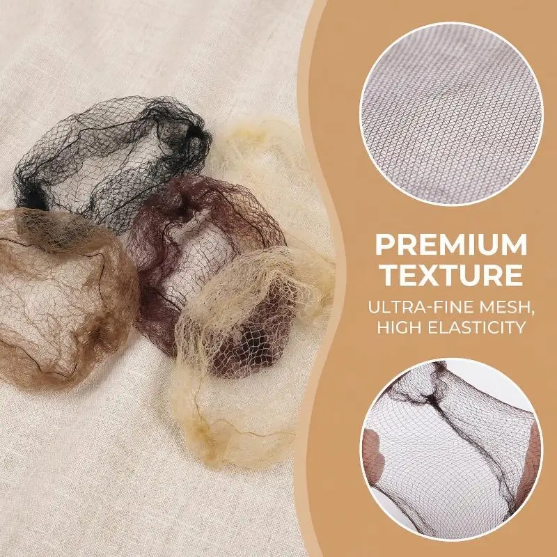 50Pcs Hair Net Elastic Mesh Invisible Ultra Thin Breathable for Cooking Kitchen Staff Salon Bun Hair Holding