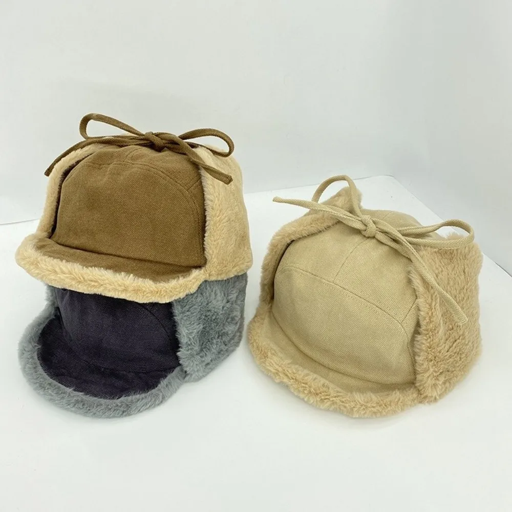 

Повседневная зимняя шапка из искусственного меха, теплая шапка-ушанка из овечьей шерсти, толстая шапка-бомбер, зимний сезон для мужчин и женщин