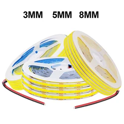 Bande Lumineuse LED COB Flexible, 12V, 320 gible/m, Haute Densité, RA90, PCB, 3mm, 5mm, 8mm, Rose, Jaune, Bleu, Vert, Rouge, Blanc