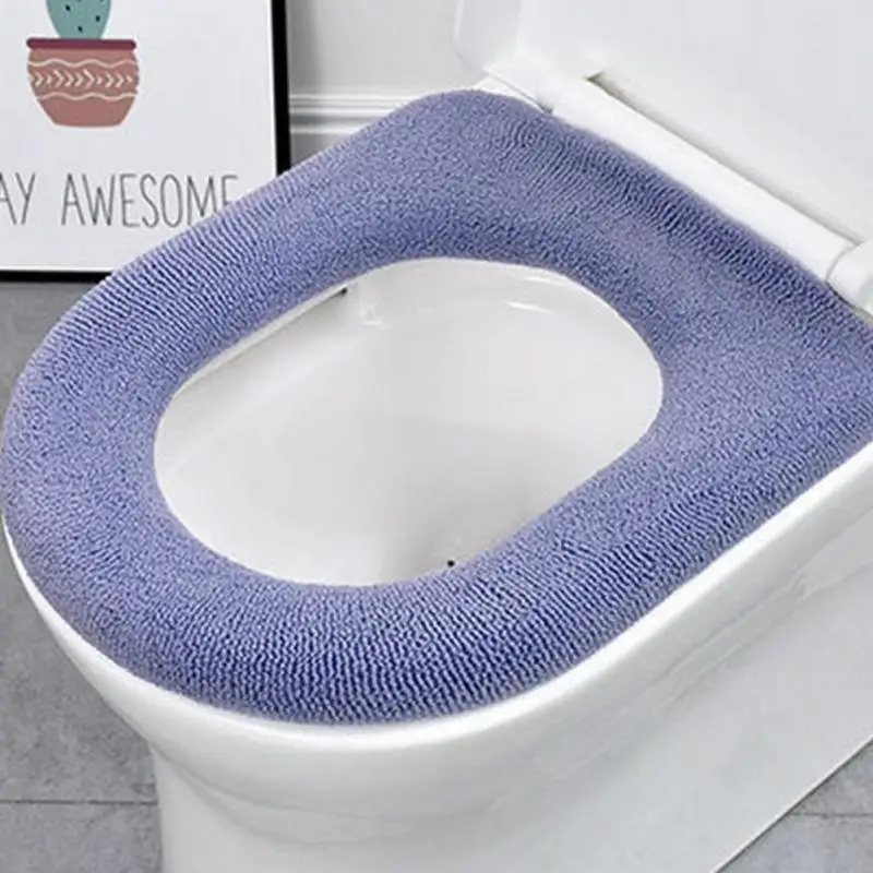 Winter warm Toiletten sitz bezug Nea restool Matte wasch bar Bad zubehör Stricken reine Farbe weiche O-Form Pad Bidet Abdeckung