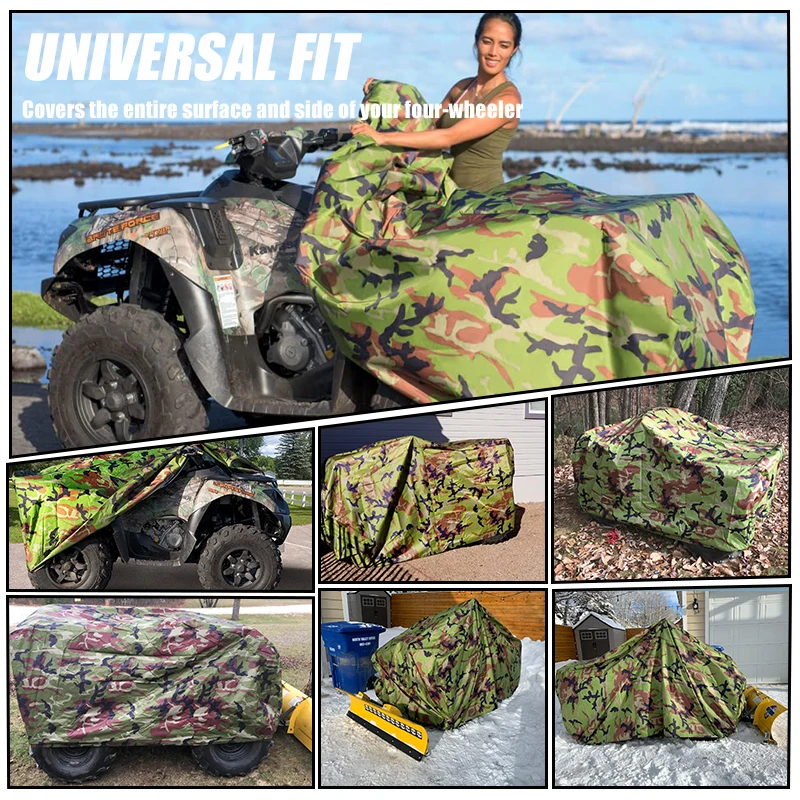 Funda impermeable de camuflaje para motocicleta, cubierta protectora antilluvia para exteriores, cuatriciclo, protección contra el clima