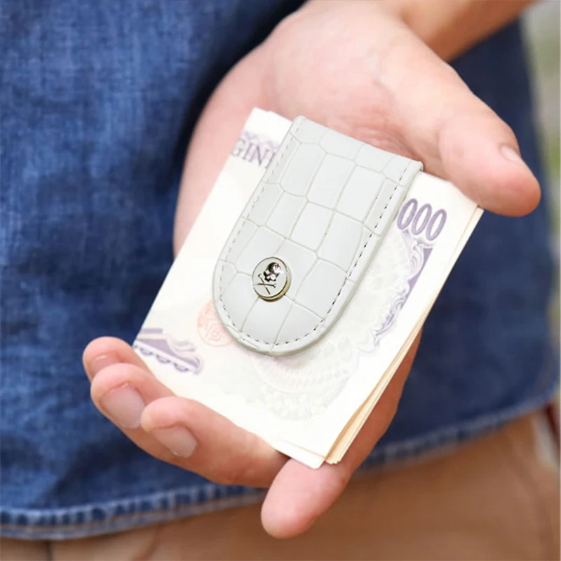 Stylish Compact PU Alligator Print Adult Mini Magnetic Change Clip Banknote Bill Receipt Clip Wholesale