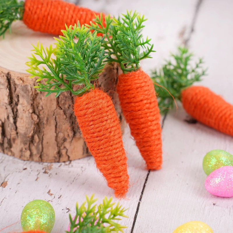 Mini Adorno de Zanahoria de Simulación, Decoración Creativa para el Hogar, Estilo Granja, para Pascua, Bandeja de Mesa, Manualidades, Decoración para Interiores, Fiestas y Festivales