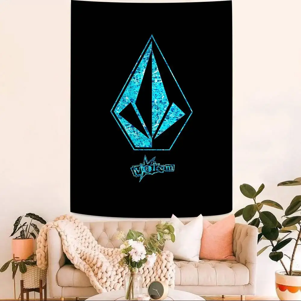V-Volcoms LOGO Cartoon Tapestry Bohemian Wall Tapestries Mandala Home Decor