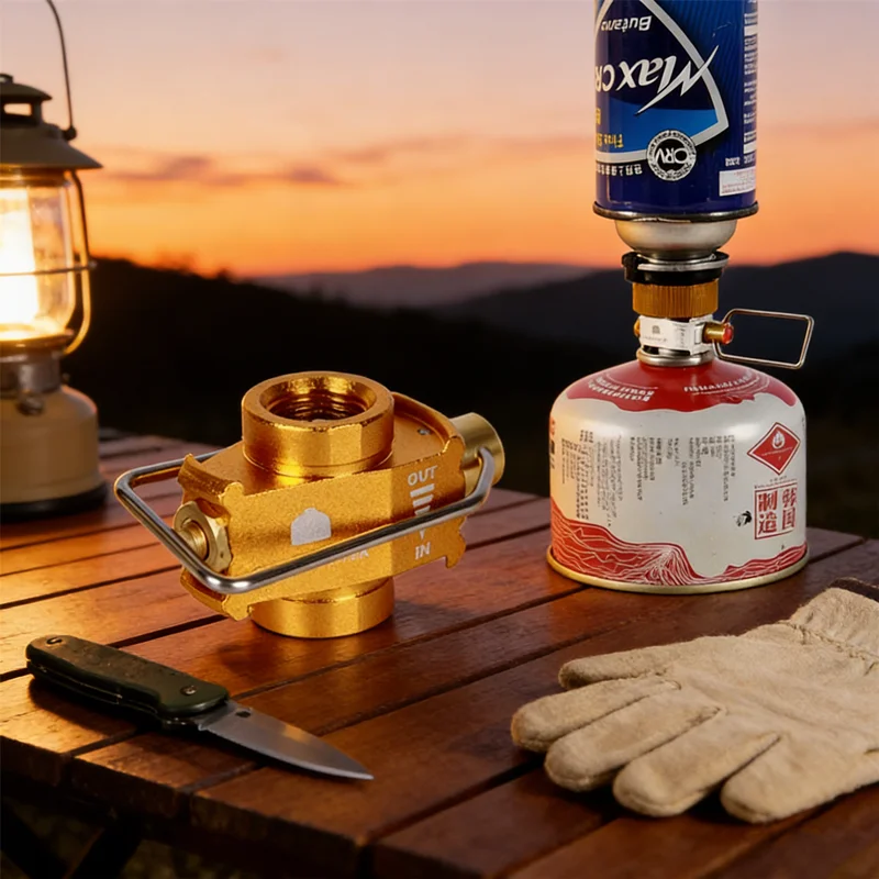 NEW Essential Camping Adapter Gas Shifter for Refilling Flat Propane Canisters, Extends Fuel Life & Reduces Waste on the Trail