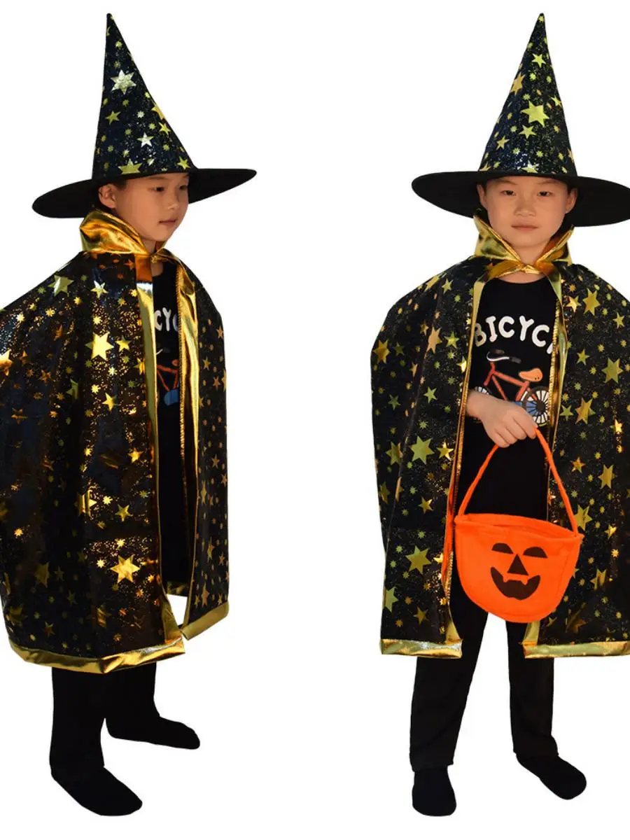 Nouveau loween Costume de spectacle sur scène pour enfants Cosplay ow vêtements de plang de rôle bleu Polyester vêtements ethniques traditionnels