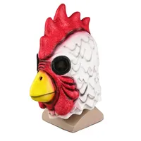 Funny Novel Personality Costume for Adult - Latex Miami Rooster Chicken Head Animals Mask for Halloween Party Masquerade Cosplay