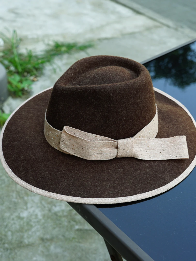 elegant-british-style-vintage-wool-felt-hat-women's-wide-brim-jazz-style-bow-tie-versatile-warm-winter-cap-for-ladies