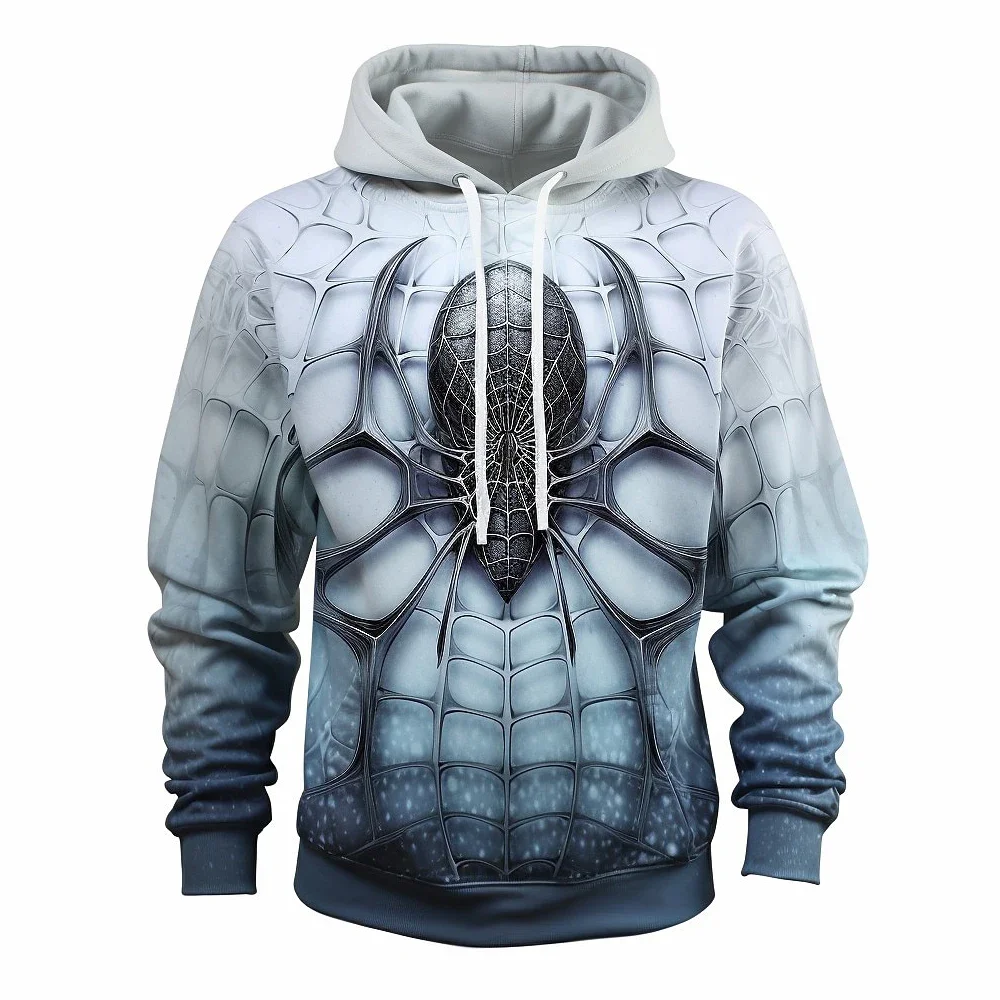 New men cool spider print hoodie men winter warm top men autumn sports breathable hoodie men winter texture comfortable clothing