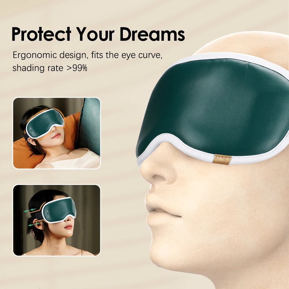 Electric Eye Massager Hot&Cold Compress Vibration Eye Mask for Sleeping Relax Reduce Strain Dark Circles Dry Improve Sleep