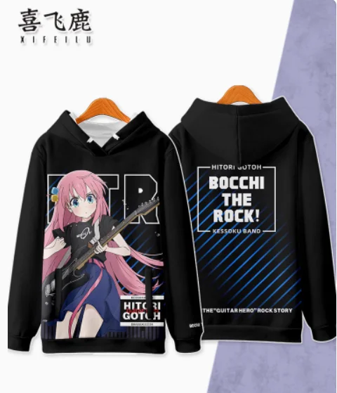 Anime Bocchi The Rock! Gotoh Hitori Hooded Hoodie Cosplay Costume Autumn Winter Men Women Coat Loose Jacket Tops