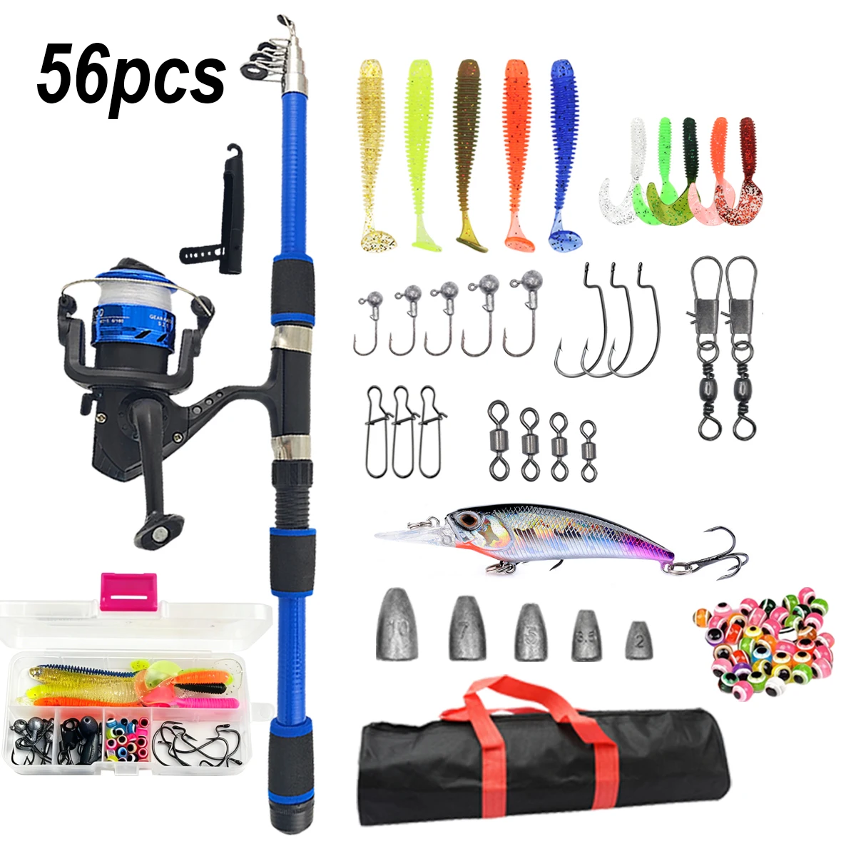 51pcs Beginner Fishing Rod Ree - Fishing Equipment Online recensione e prezzo