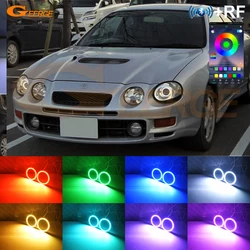 For Toyota Celica T20 1994 1995 1996 1997 1998 1999 RF Remote BT App Multi-Color Ultra Bright RGB LED Angel Eyes Kit Halo Rings