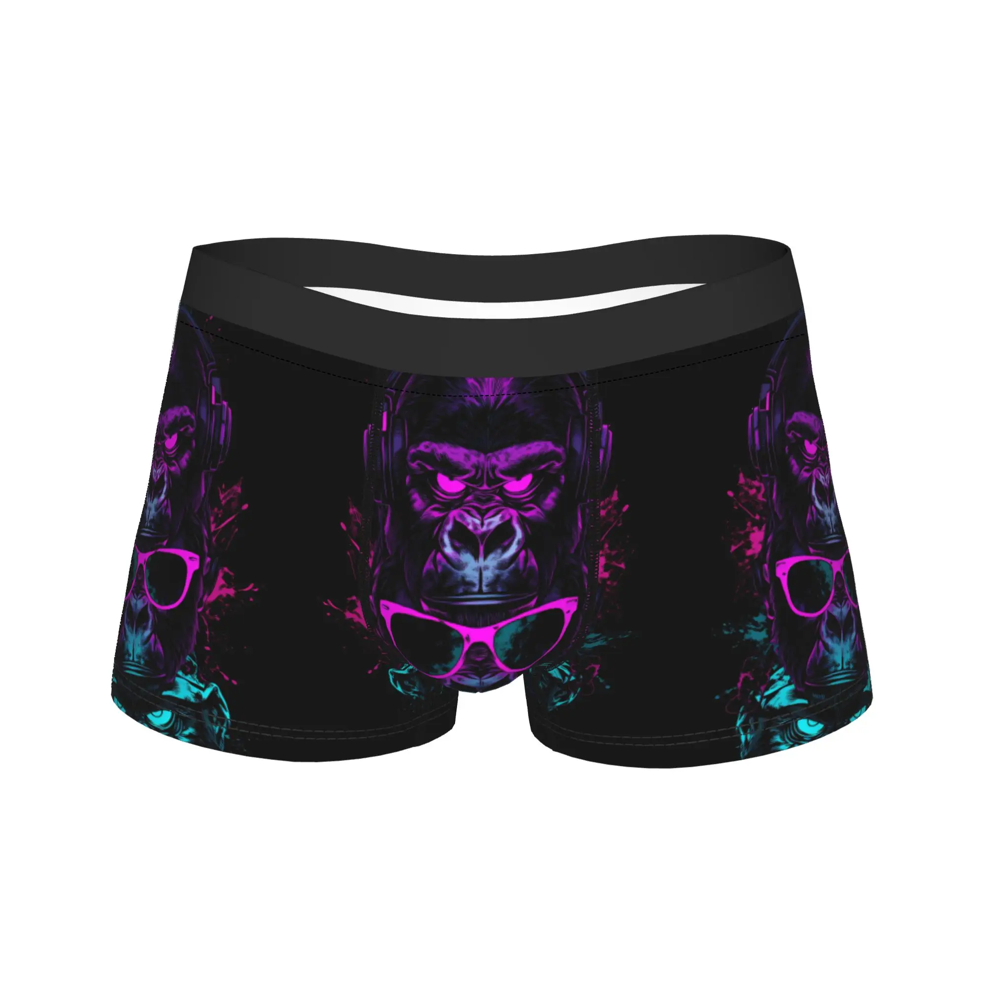 

Street Graffiti Hip-Hop Monkey Underwear Novelty Underpants Design Boxer Brief For Males Pouch Plus Size Trunk