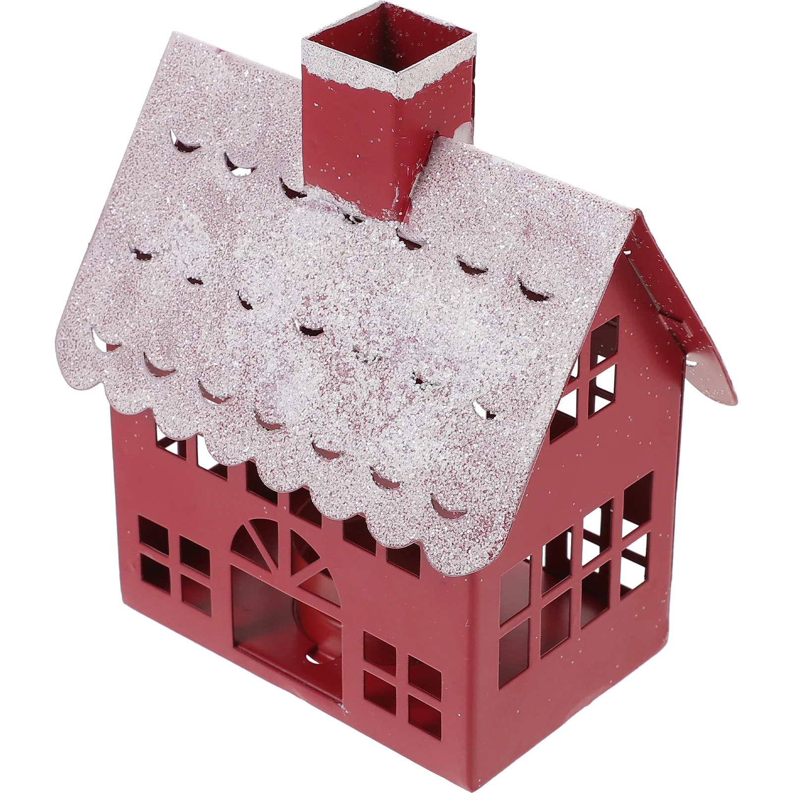 

Desktop Christmas House Ornament Safe Metal Material Cute House Shape Strong Festive Atmosphere Unique Gift Xmas Party Favor