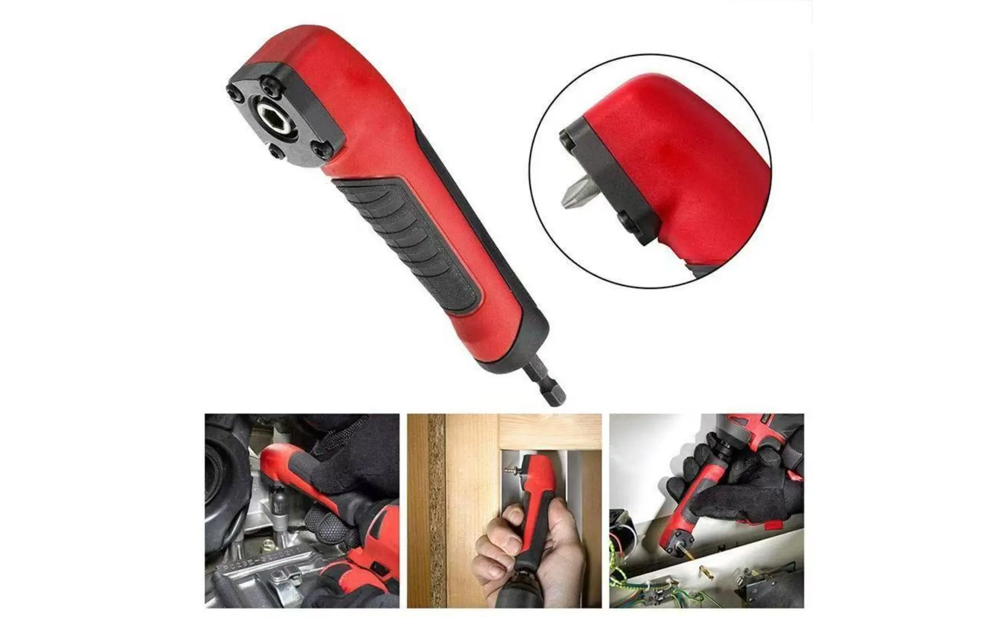 Angled Screwdriver Adapter High Rotational Force Angled Bit Holder 90 Degree Hex Socket Adapter Compact Hand Tool Non-Slip Grip Angled Screwdriver Adapter High Rotational Force Angled Bit Holder 90 Degree Hex Socket Adapter Compact Hand Tool Non-Slip Grip