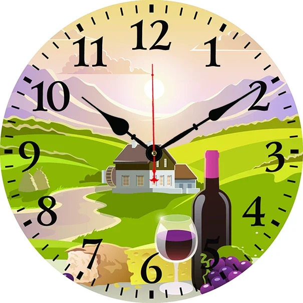 Wine Wall Clock Modern Design Living Room Bedroom Office Decoration Kitchen Clock Art Wall Watch Home Decor