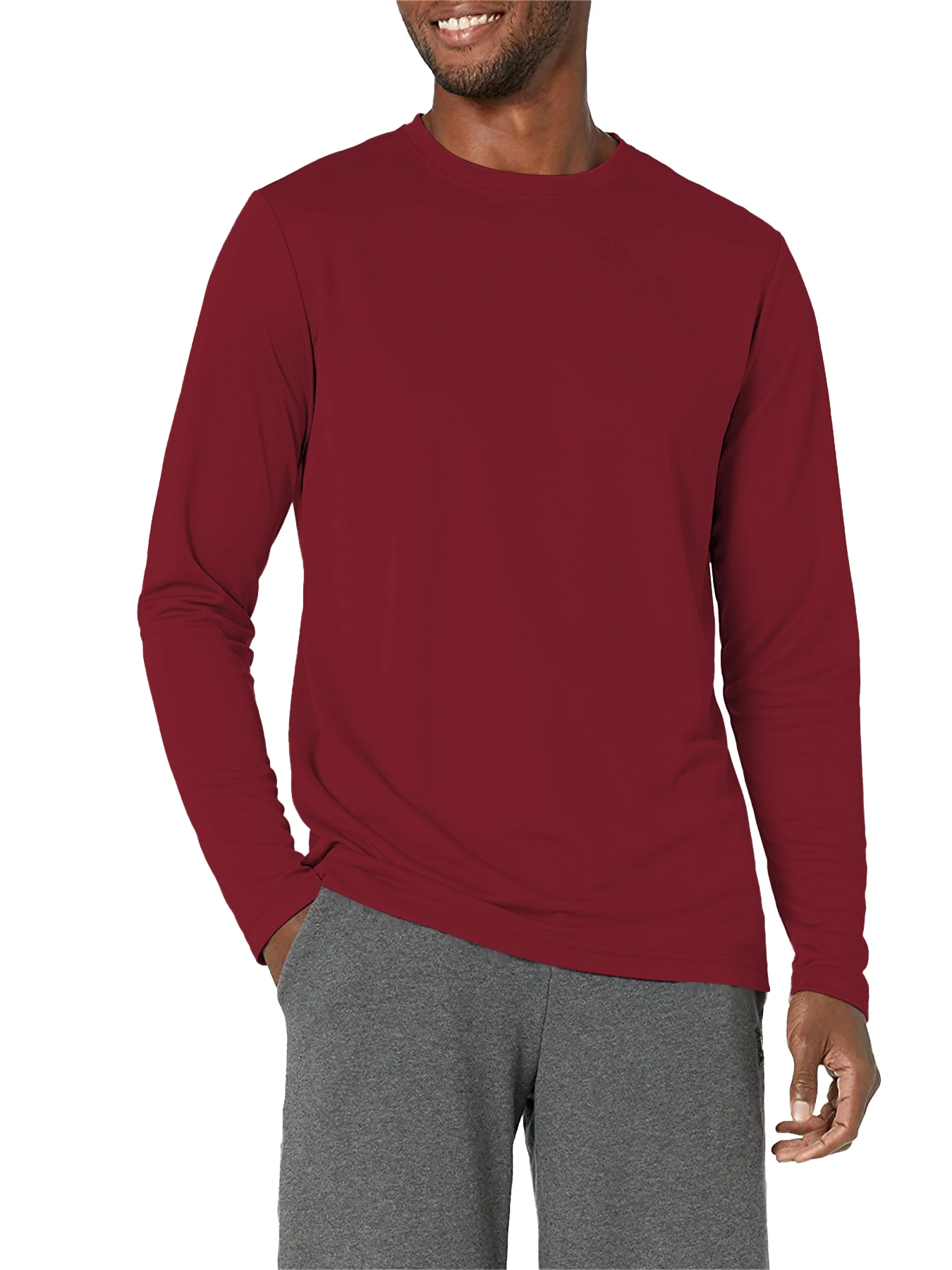 Herren Langarm-Sonnenschutz-Shirt Leichtes Workout UV-Schutz Schnelltrocknend Wander-T-Shirt Radsport Angeln Sportoberteil – Detail 9