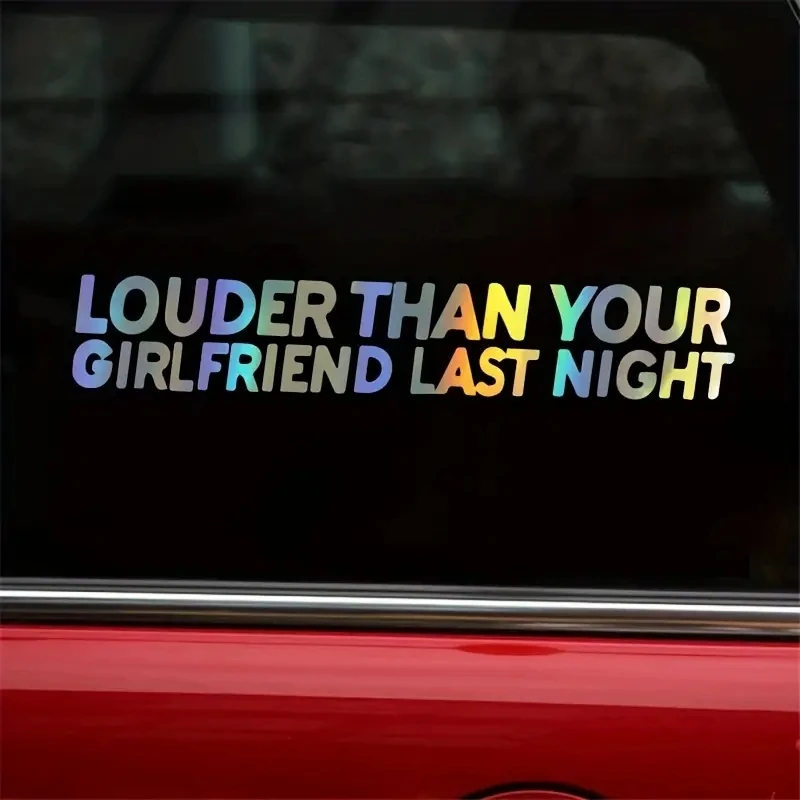 

Louder Than Your Girlfriend Funny Bumper Sticker Decal Muscle Car JDM Vtec