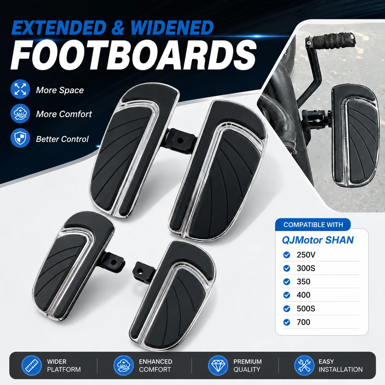 It is suitable for Qianjiang Flash 600 Flash 250V/300/350/400/700 to refit the footboard and widen the footboard.