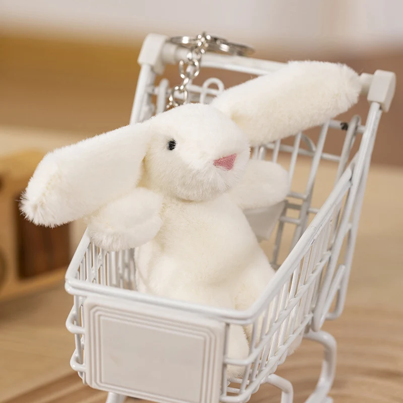 Small Rabbit Plush Keychains Cute Plushie Doll Anime Kawaii Bunny Toys for Children Pendant Key Chain Woman Girl Birthday Gift