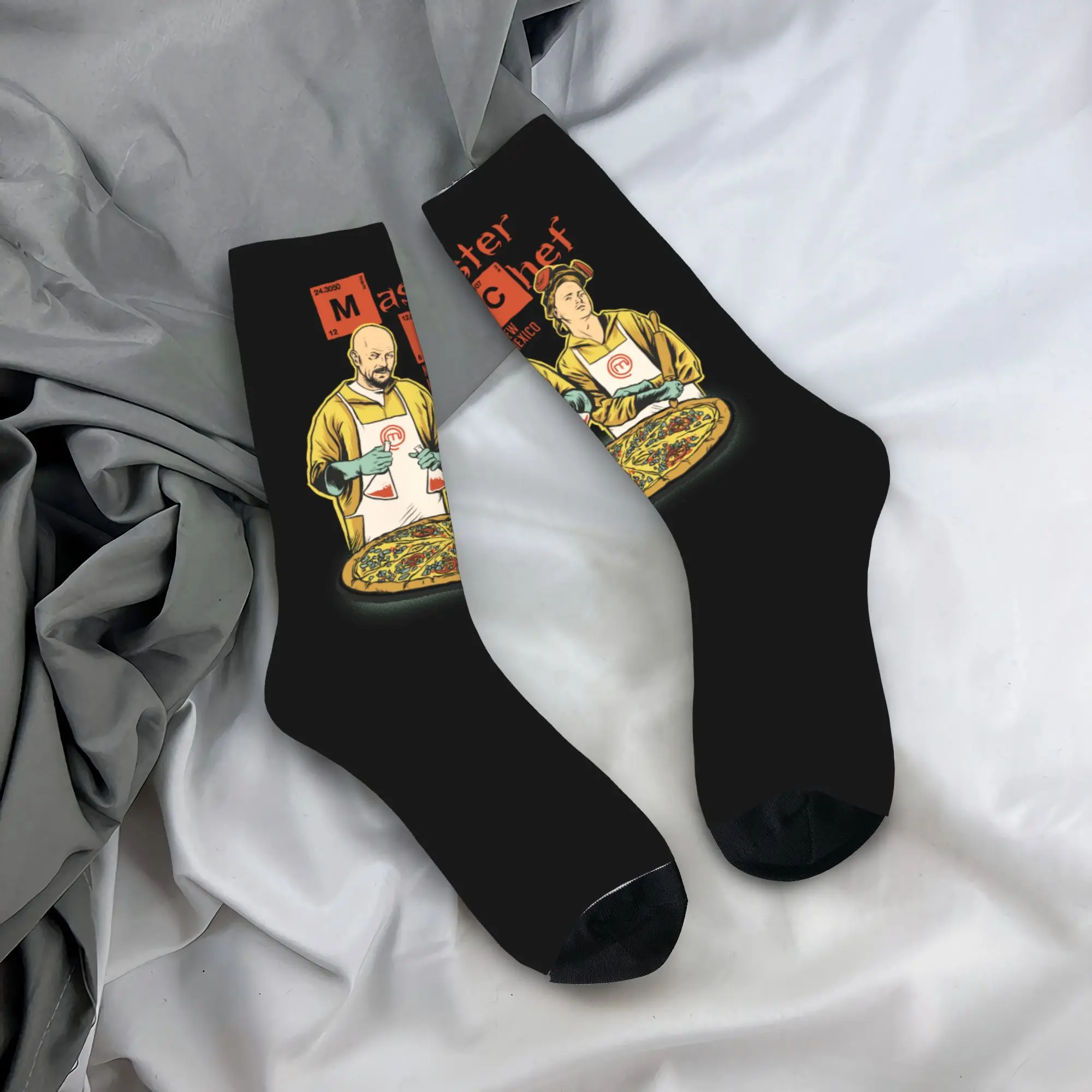 

Custom Novelty Mens Breaking Bad Walter White Cook Meme Dress Socks Warm Breathbale 3D Print TV Show Heisenberg Crew Socks