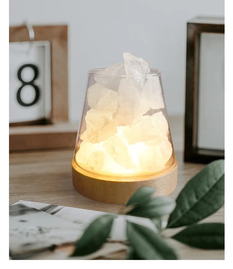 D5 Natural Himalayan Salt Table Lamp Night Light Natural Raw Stones Crystal Essential Oil Diffuser light Gift Decor Novelty lamp